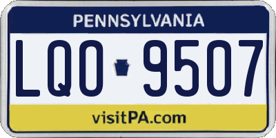 PA license plate LQO9507