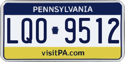 PA license plate LQO9512