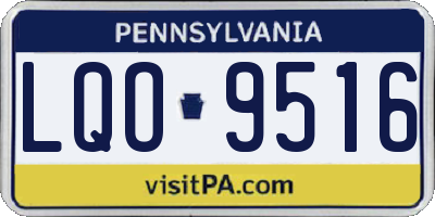 PA license plate LQO9516