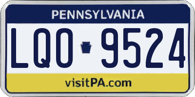 PA license plate LQO9524