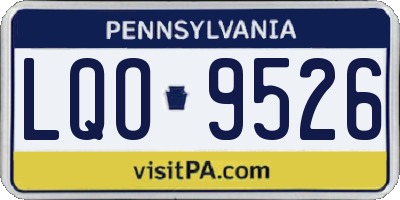 PA license plate LQO9526