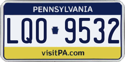 PA license plate LQO9532