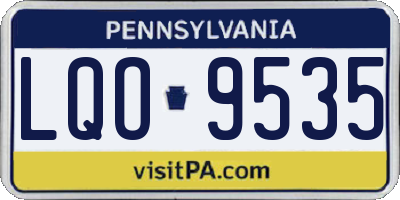 PA license plate LQO9535