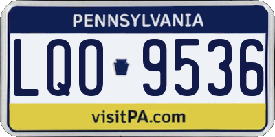 PA license plate LQO9536