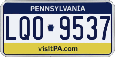 PA license plate LQO9537