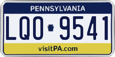 PA license plate LQO9541