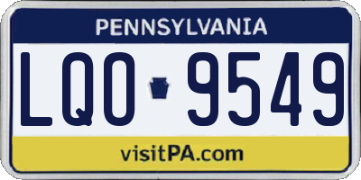 PA license plate LQO9549