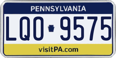PA license plate LQO9575