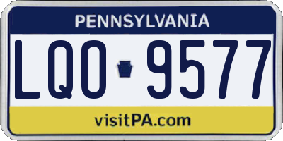 PA license plate LQO9577