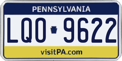 PA license plate LQO9622