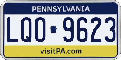 PA license plate LQO9623