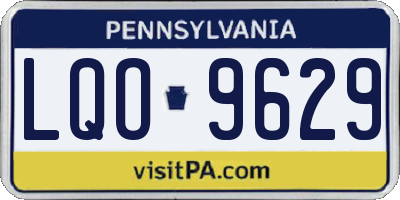 PA license plate LQO9629
