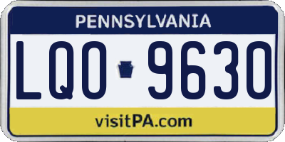 PA license plate LQO9630