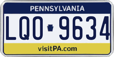 PA license plate LQO9634