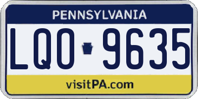 PA license plate LQO9635