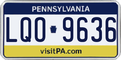 PA license plate LQO9636