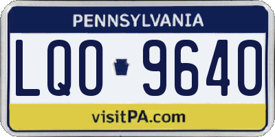 PA license plate LQO9640