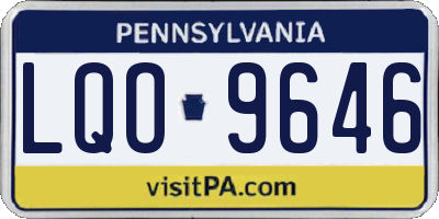 PA license plate LQO9646