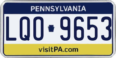 PA license plate LQO9653