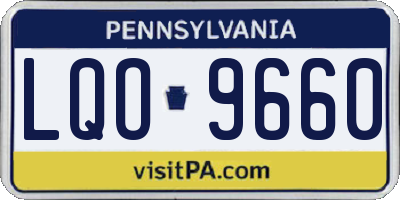 PA license plate LQO9660