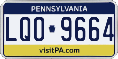 PA license plate LQO9664