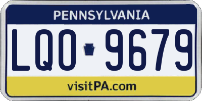 PA license plate LQO9679
