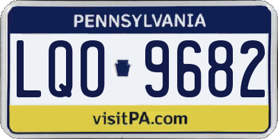 PA license plate LQO9682