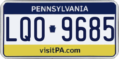 PA license plate LQO9685