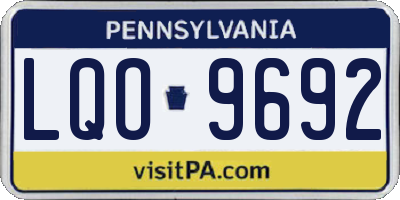 PA license plate LQO9692