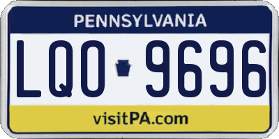 PA license plate LQO9696