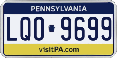 PA license plate LQO9699