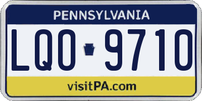 PA license plate LQO9710