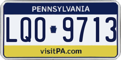 PA license plate LQO9713