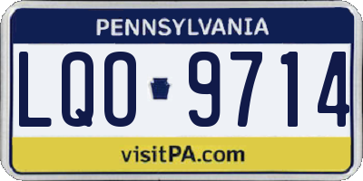 PA license plate LQO9714