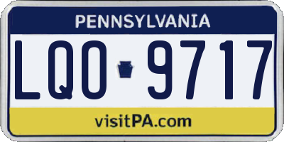 PA license plate LQO9717
