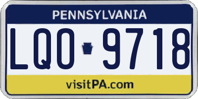 PA license plate LQO9718