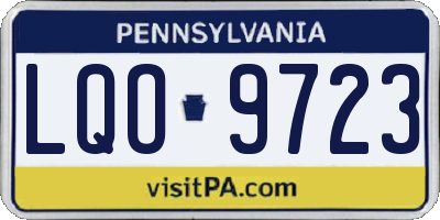 PA license plate LQO9723