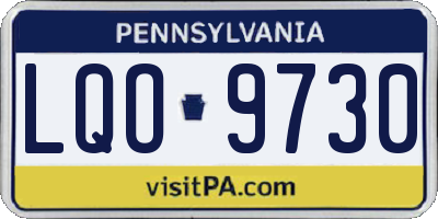 PA license plate LQO9730