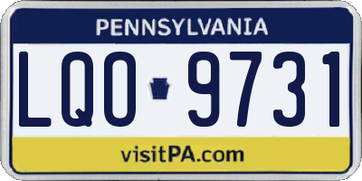 PA license plate LQO9731