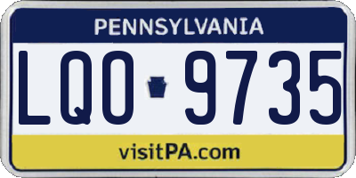 PA license plate LQO9735