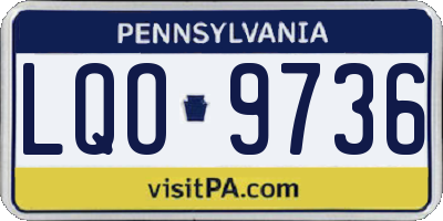 PA license plate LQO9736