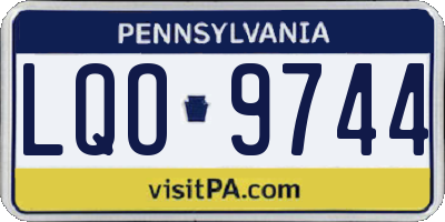 PA license plate LQO9744