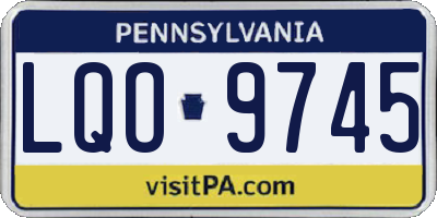 PA license plate LQO9745