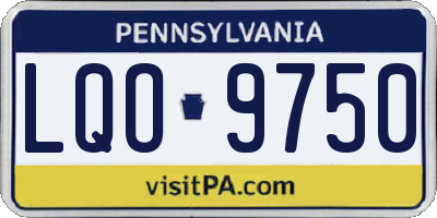 PA license plate LQO9750