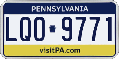 PA license plate LQO9771