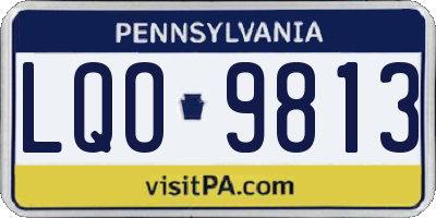 PA license plate LQO9813