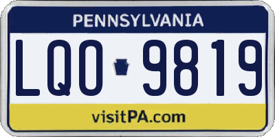 PA license plate LQO9819