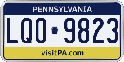 PA license plate LQO9823