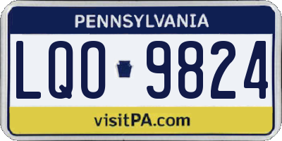 PA license plate LQO9824