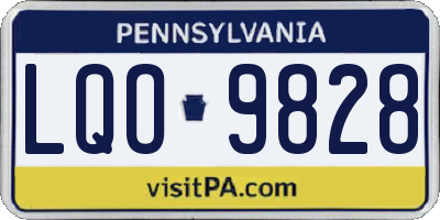 PA license plate LQO9828